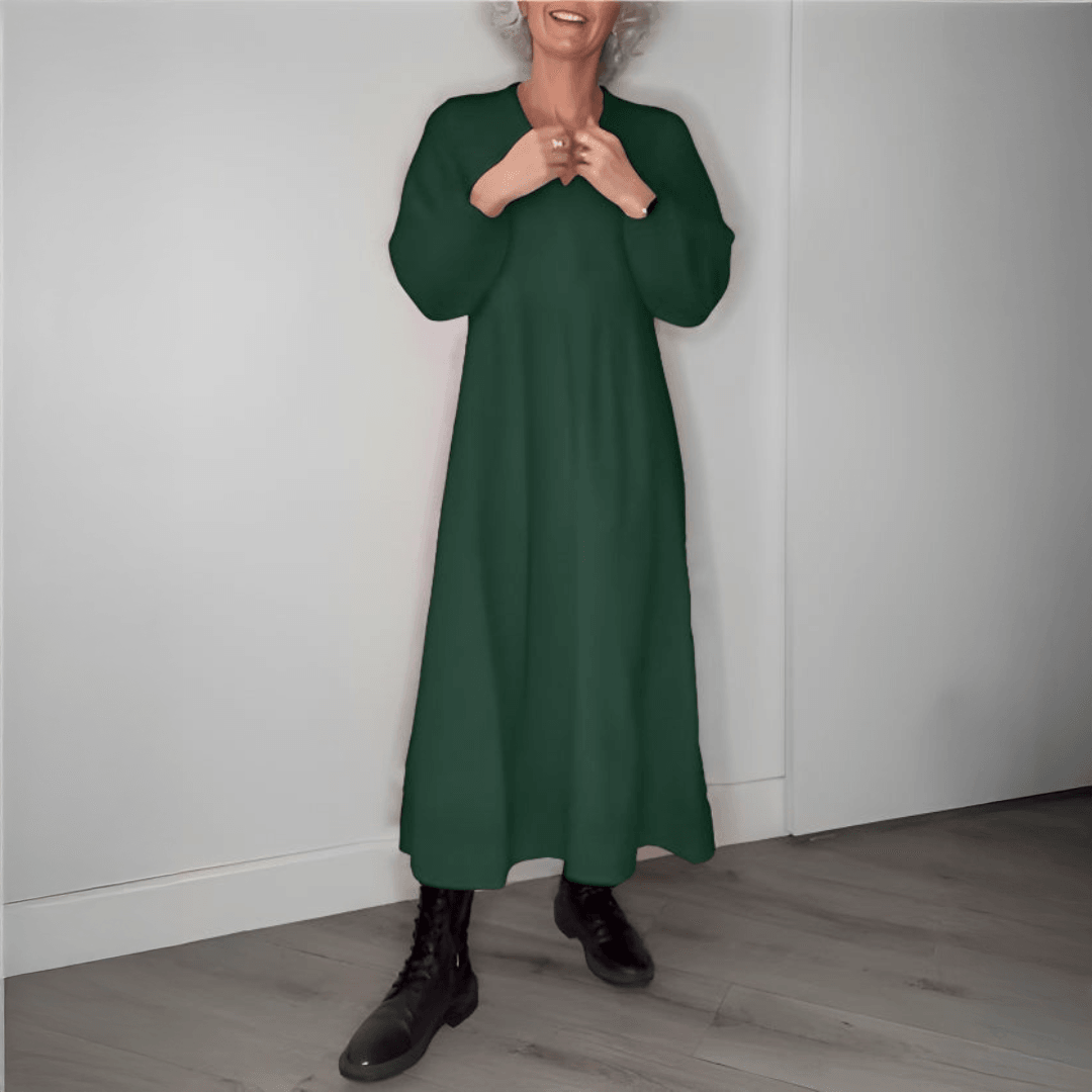 Amanda - Vestido Longo Slimming com Decote em V