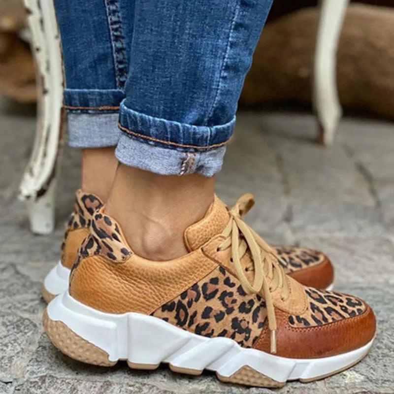 Ergoflex - Sapato ortopédico com padrão de leopardo