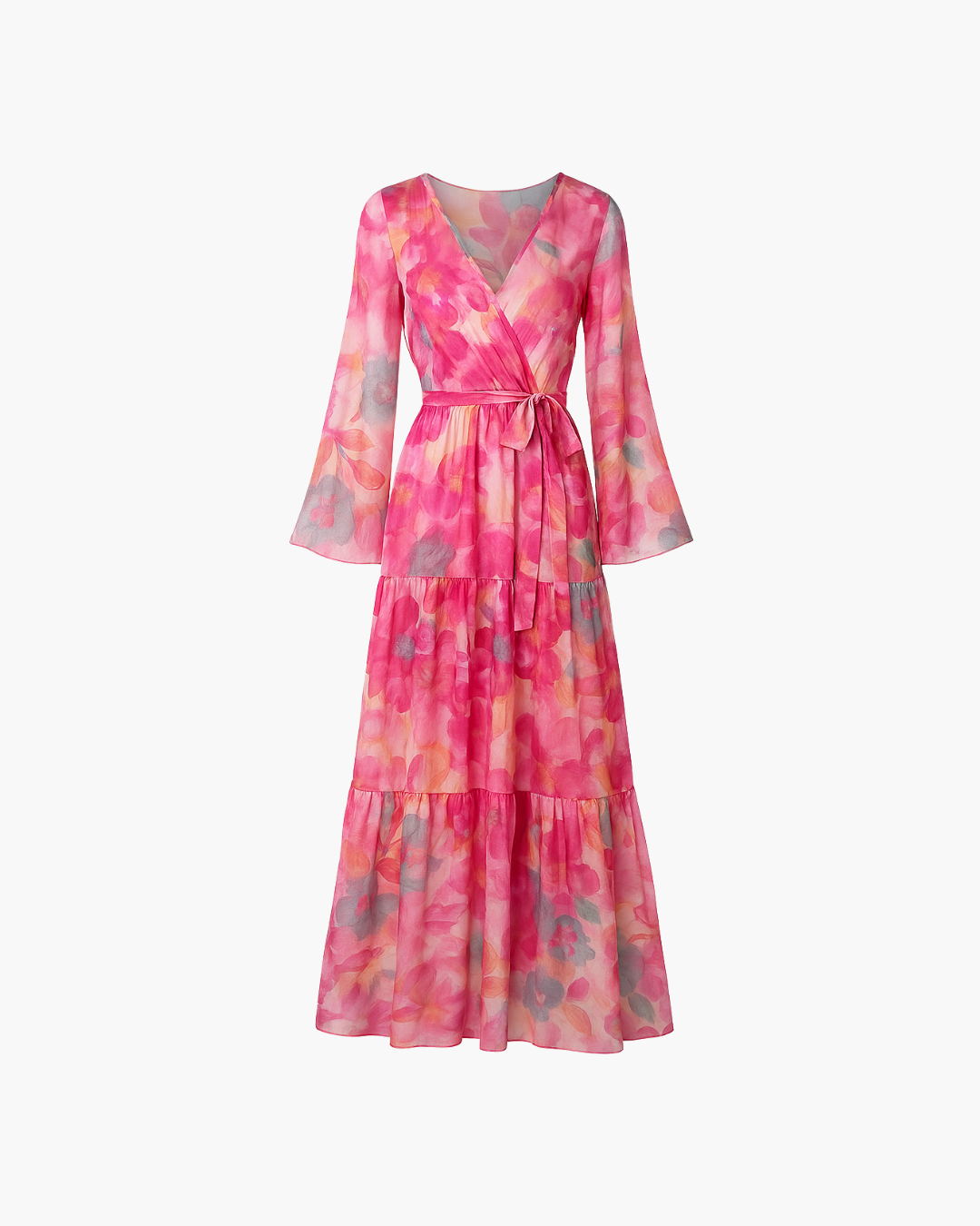 Vestido Midi em Mistura de Seda