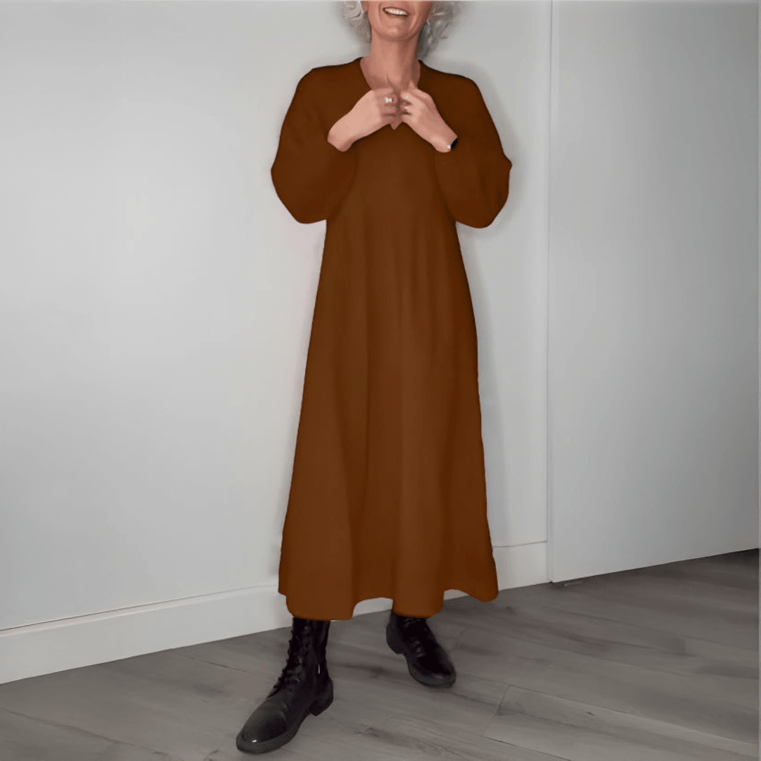 Amanda - Vestido Longo Slimming com Decote em V
