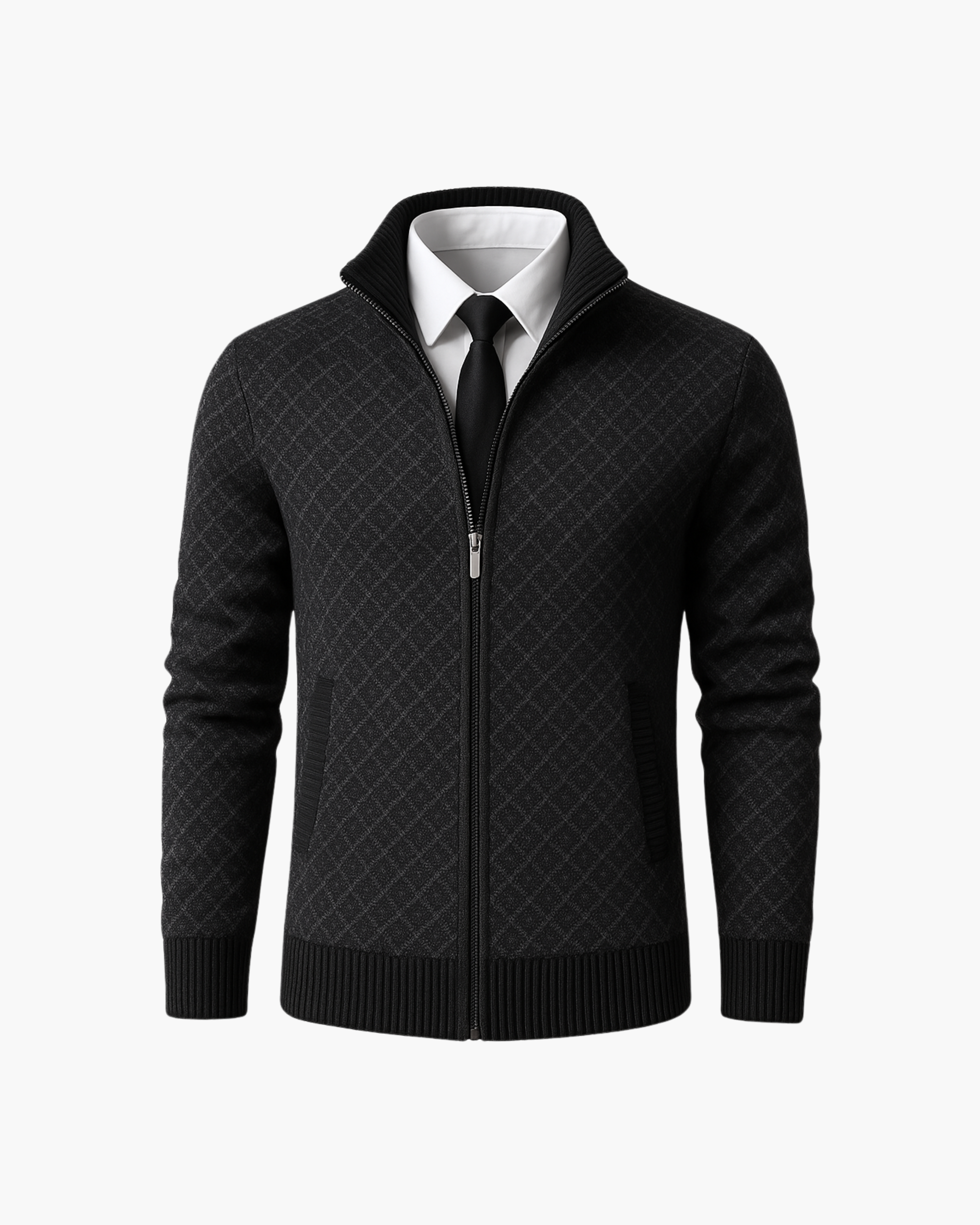Jaqueta Jacquard com Zíper