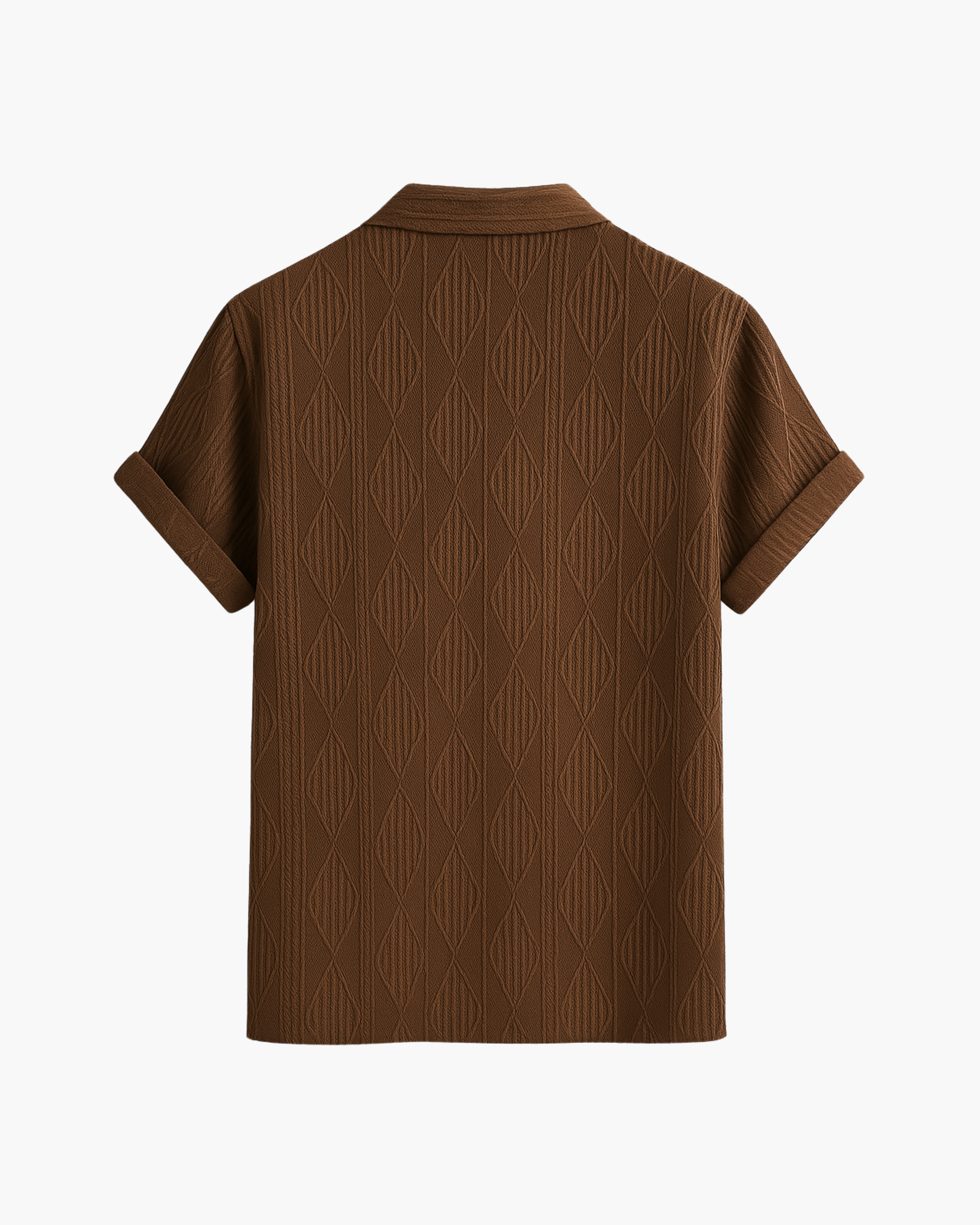 Camisa Cubana Jacquard Geométrico