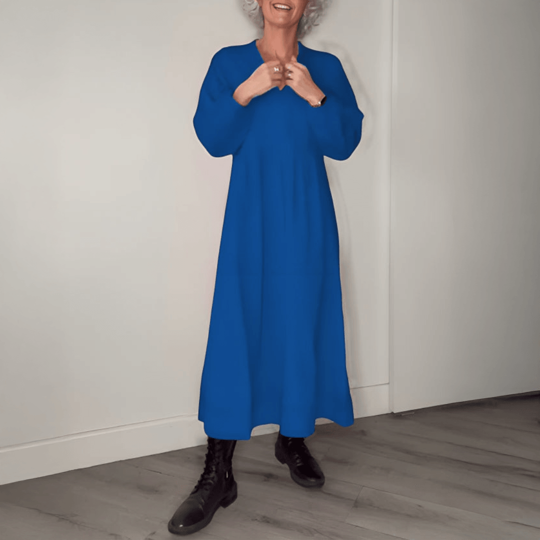 Amanda - Vestido Longo Slimming com Decote em V