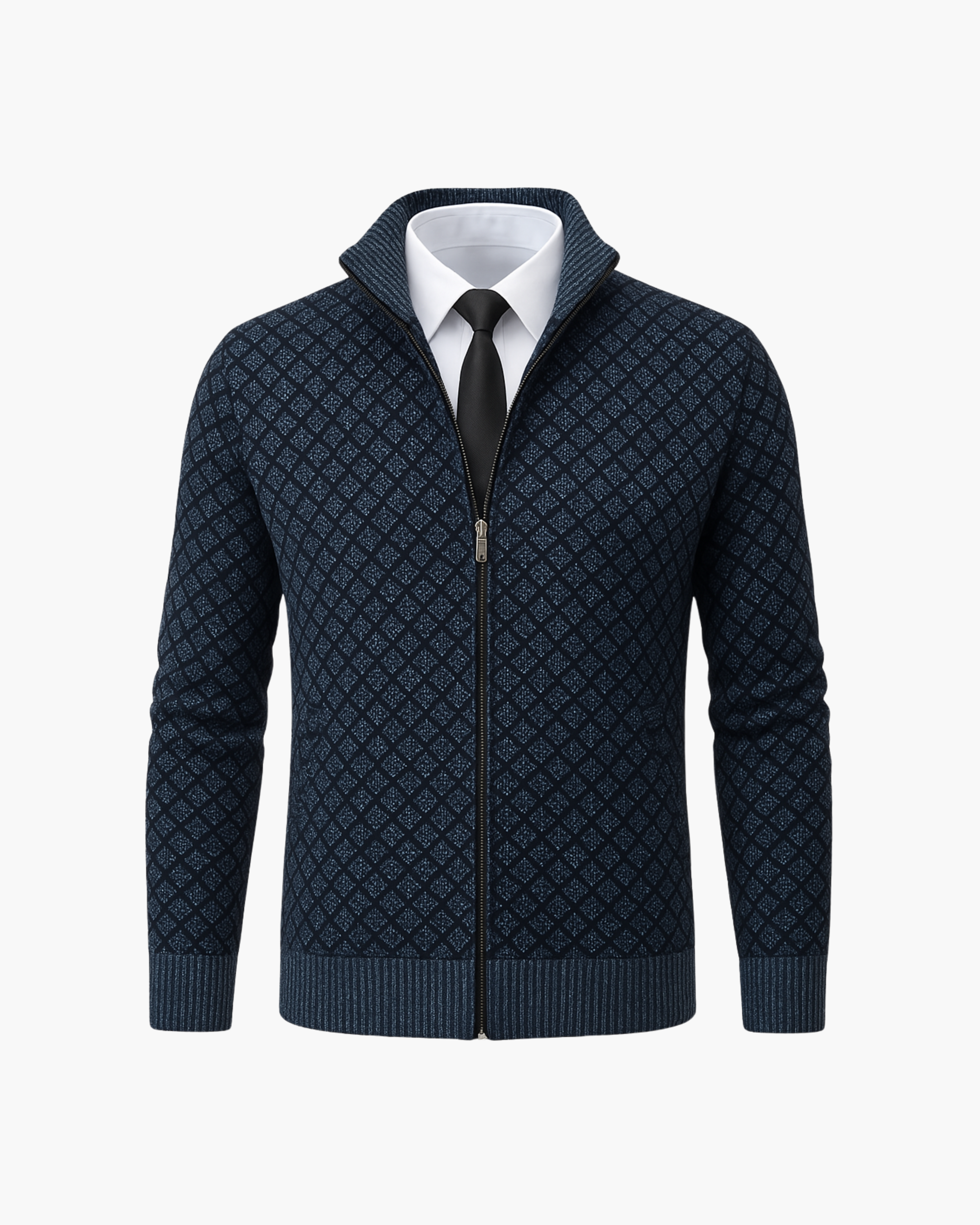 Jaqueta Jacquard com Zíper