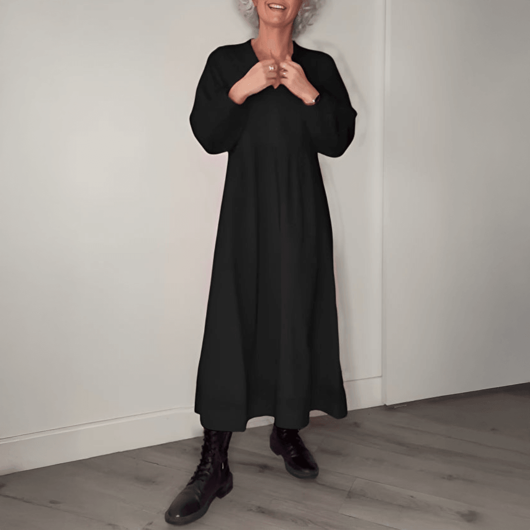 Amanda - Vestido Longo Slimming com Decote em V