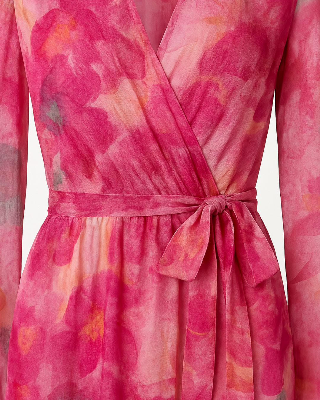 Vestido Midi em Mistura de Seda