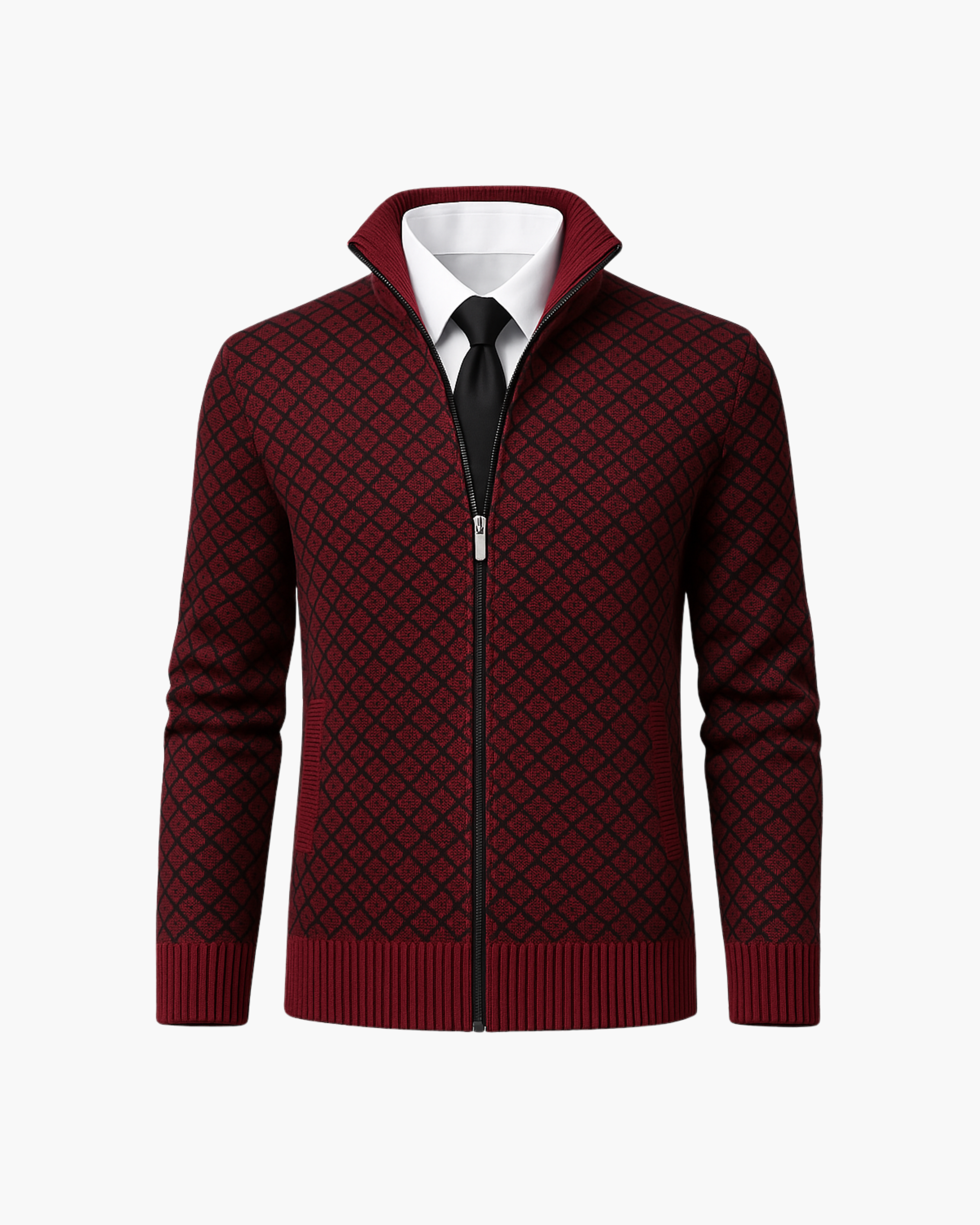 Jaqueta Jacquard com Zíper