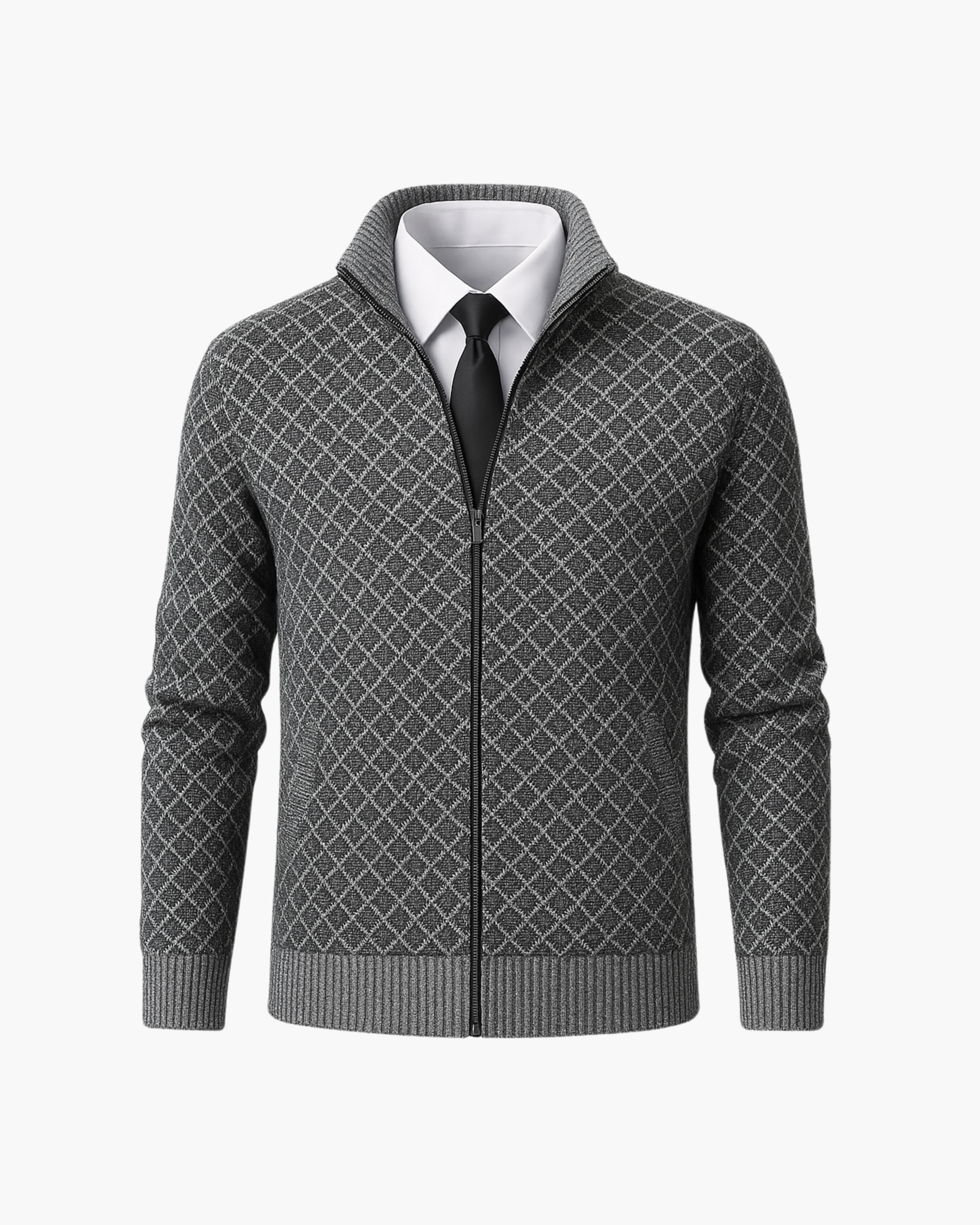 Jaqueta Jacquard com Zíper