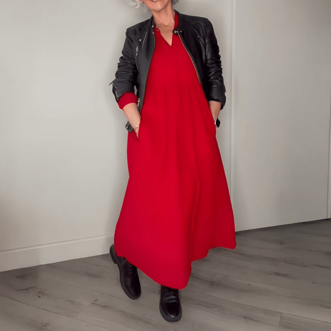 Amanda - Vestido Longo Slimming com Decote em V