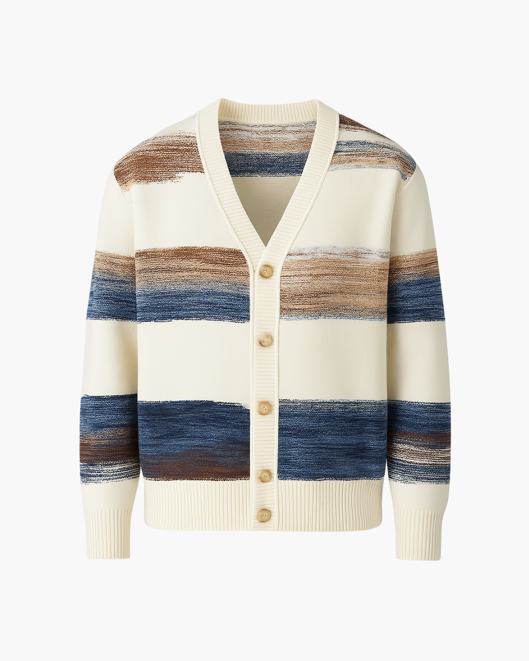 Cardigan de Lã com Efeito de Pincel