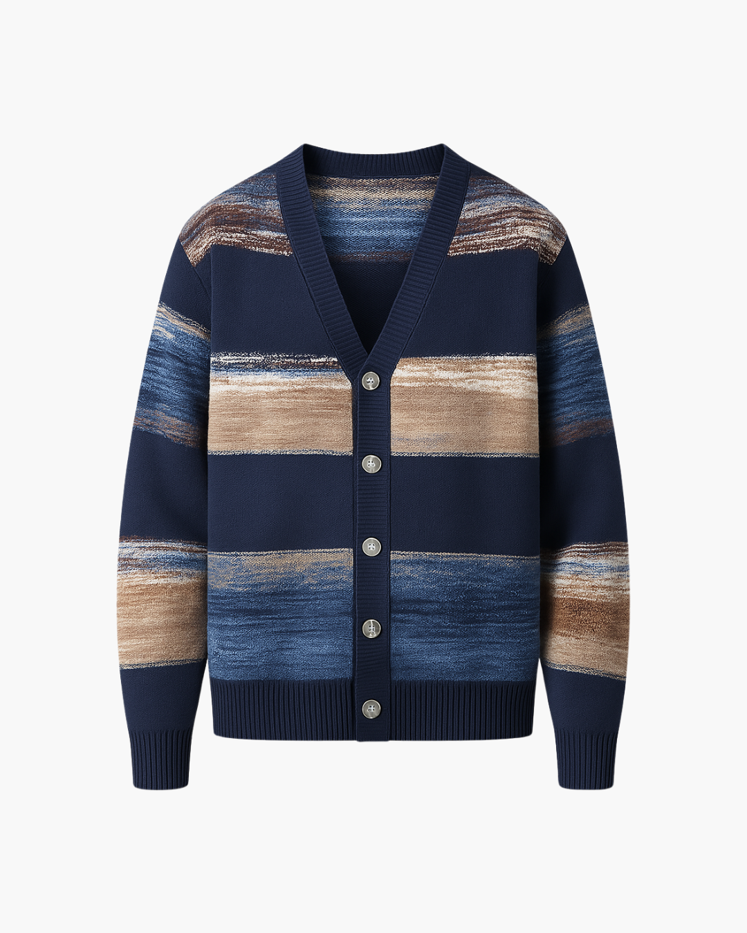 Cardigan de Lã com Efeito de Pincel