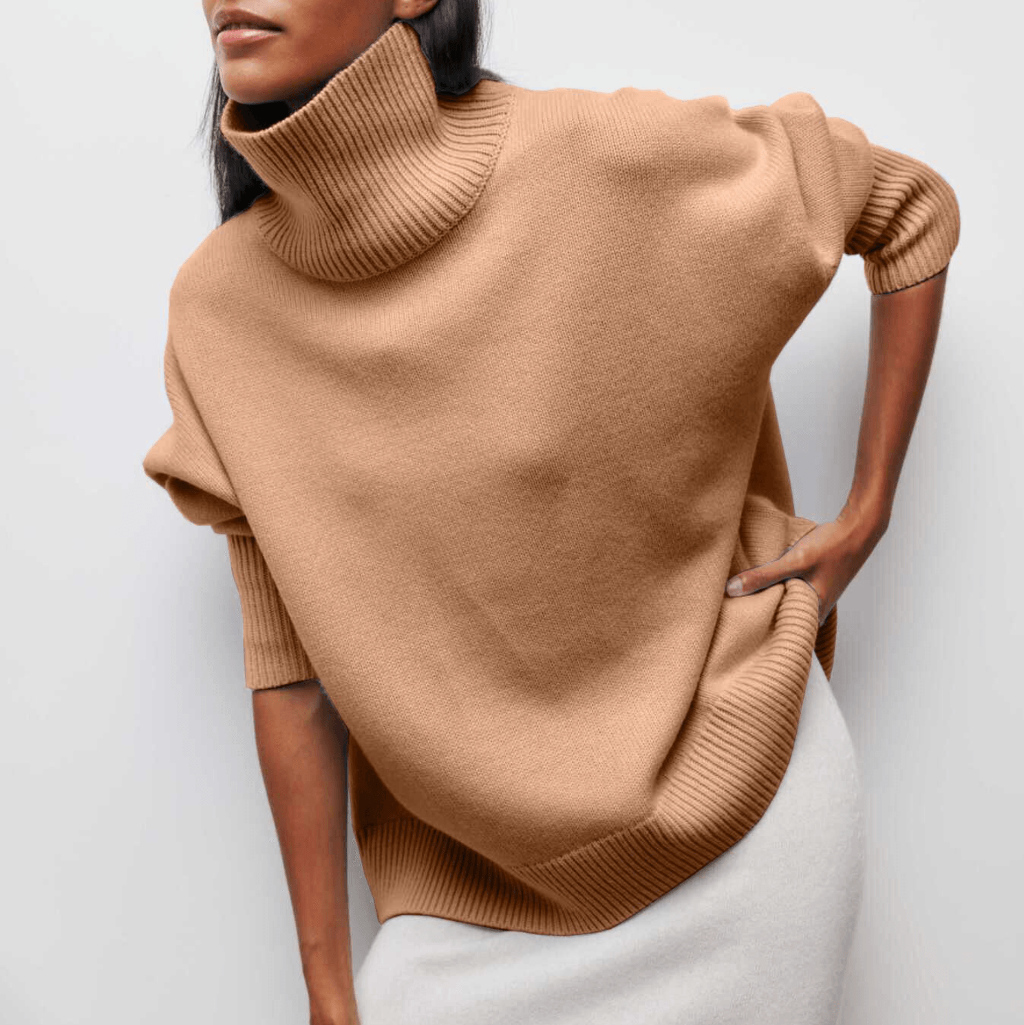 Amelia | Pulôver Elegante de Tricô com Gola Alta