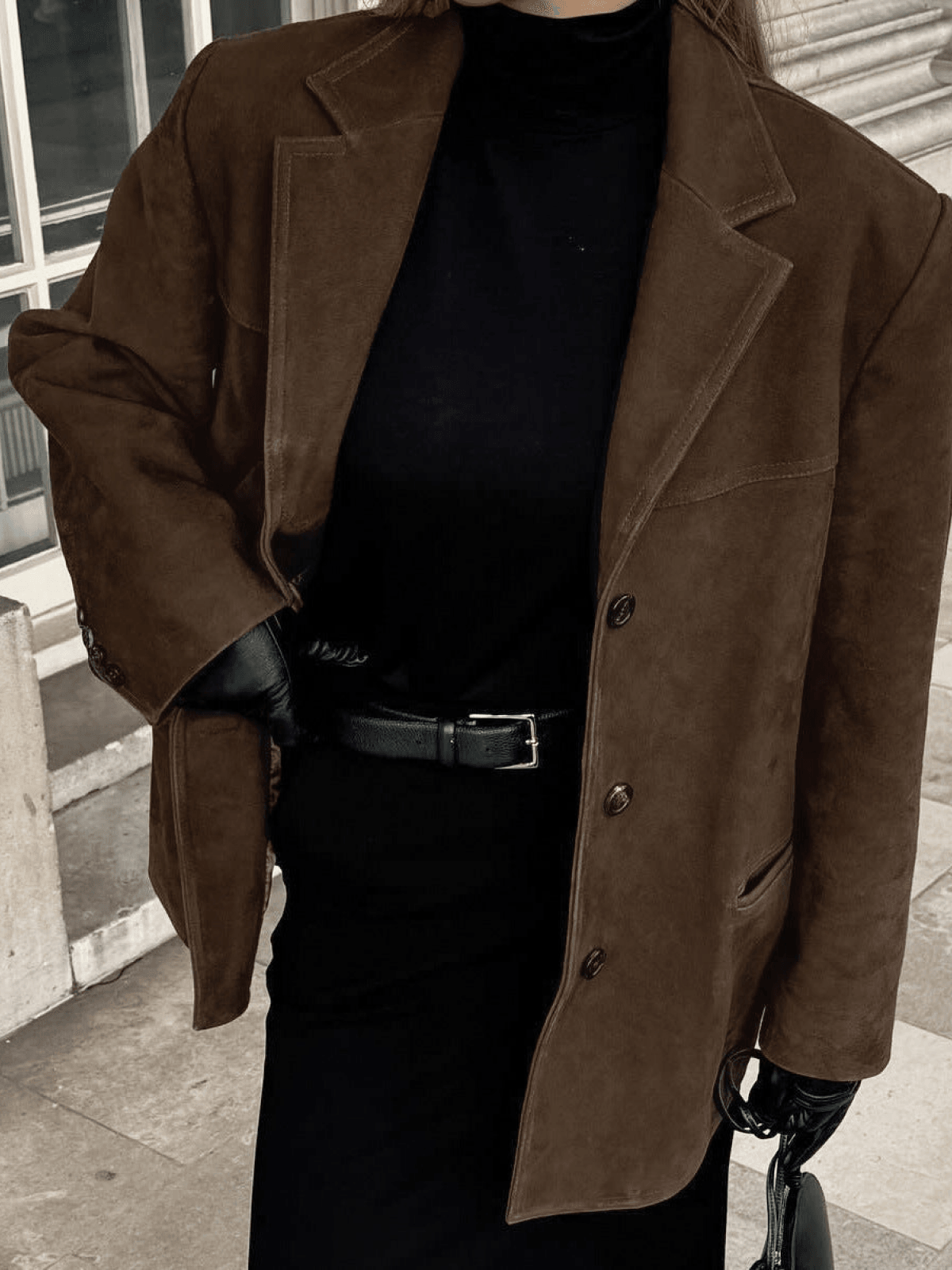 Luise - Jaqueta de Couro Suede