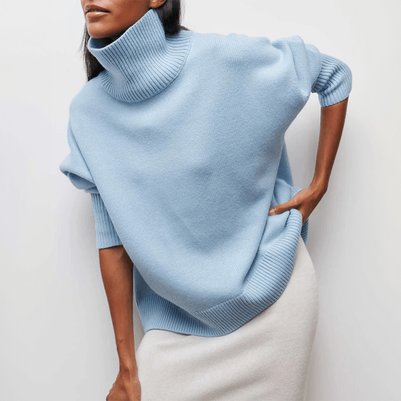 Amelia | Pulôver Elegante de Tricô com Gola Alta