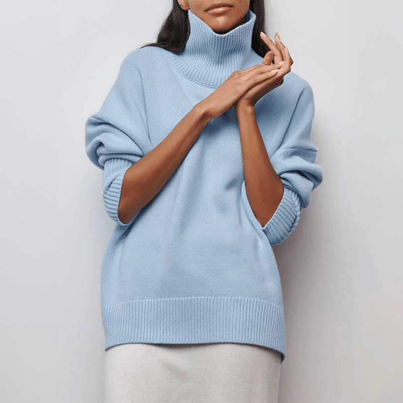 Amelia | Pulôver Elegante de Tricô com Gola Alta