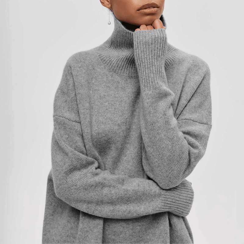 Amelia | Pulôver Elegante de Tricô com Gola Alta