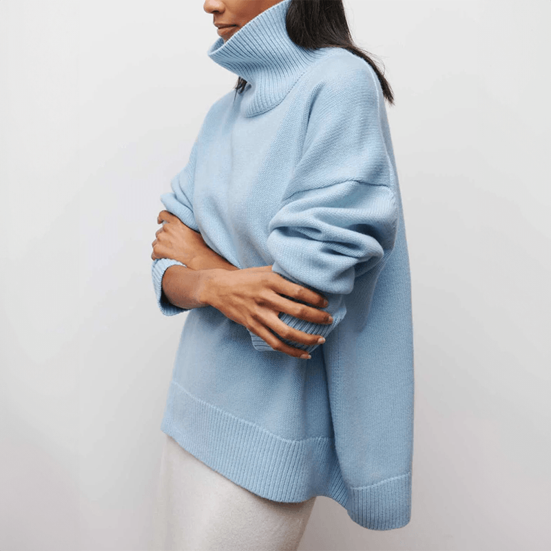 Amelia | Pulôver Elegante de Tricô com Gola Alta