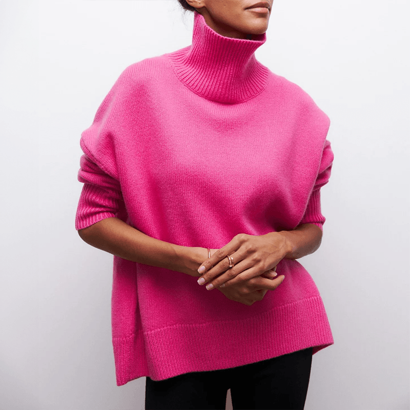 Amelia | Pulôver Elegante de Tricô com Gola Alta