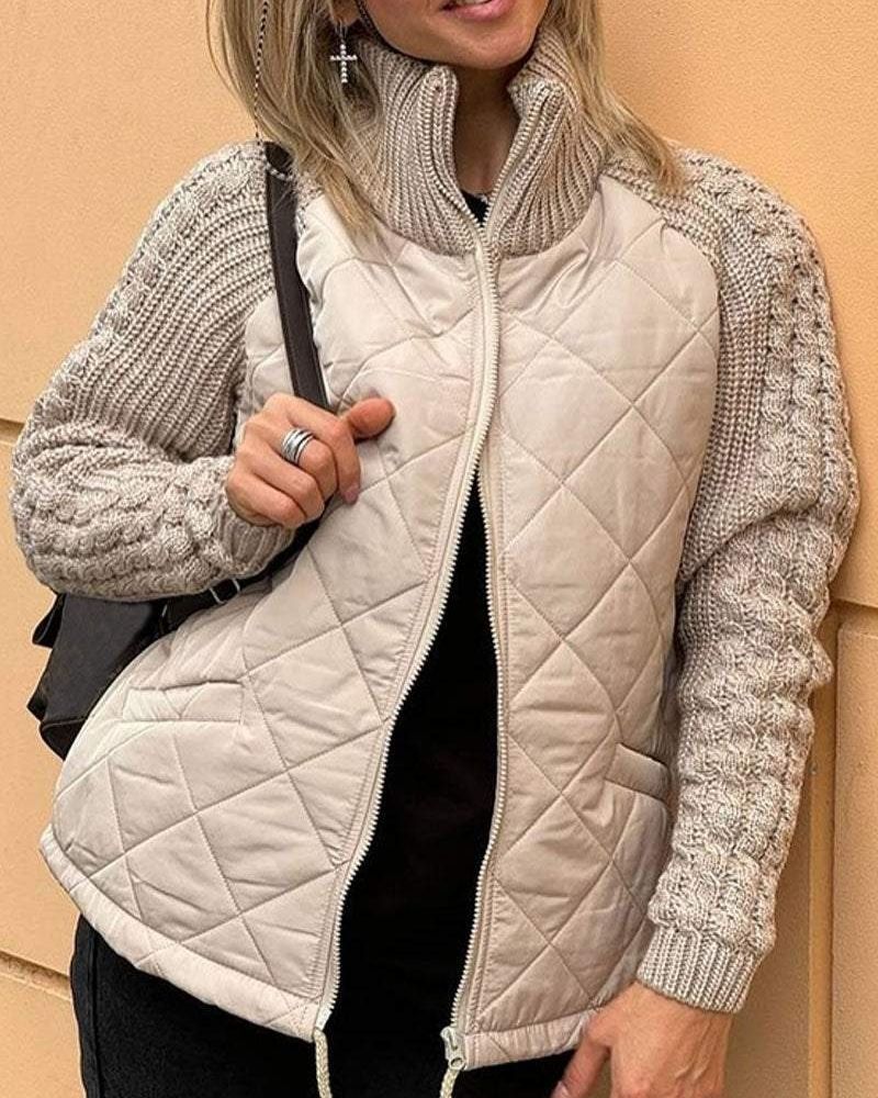 BOILAR - Jaqueta de tricô casual com zíper