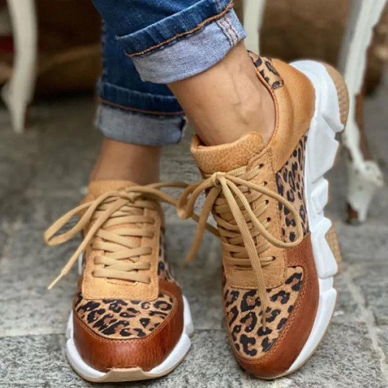 Ergoflex - Sapato ortopédico com padrão de leopardo