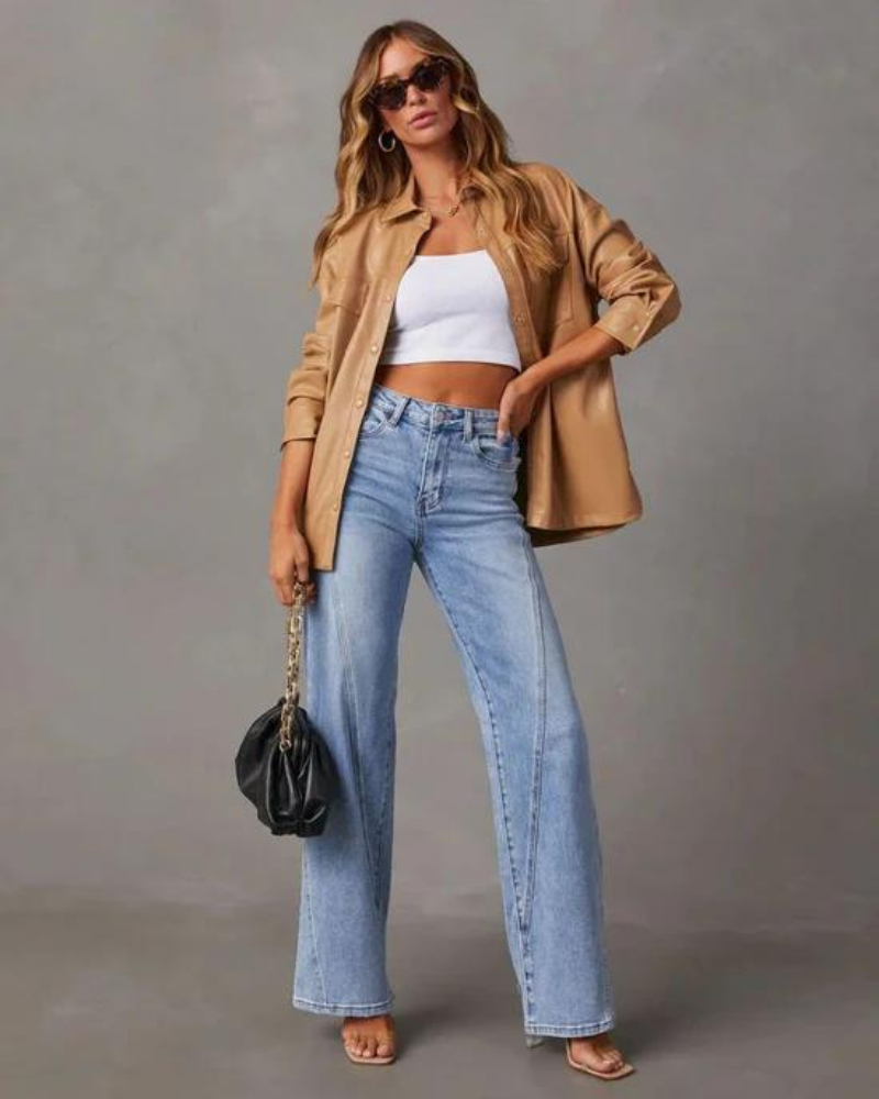 BANIA - JEANS DE PERNA LARGA