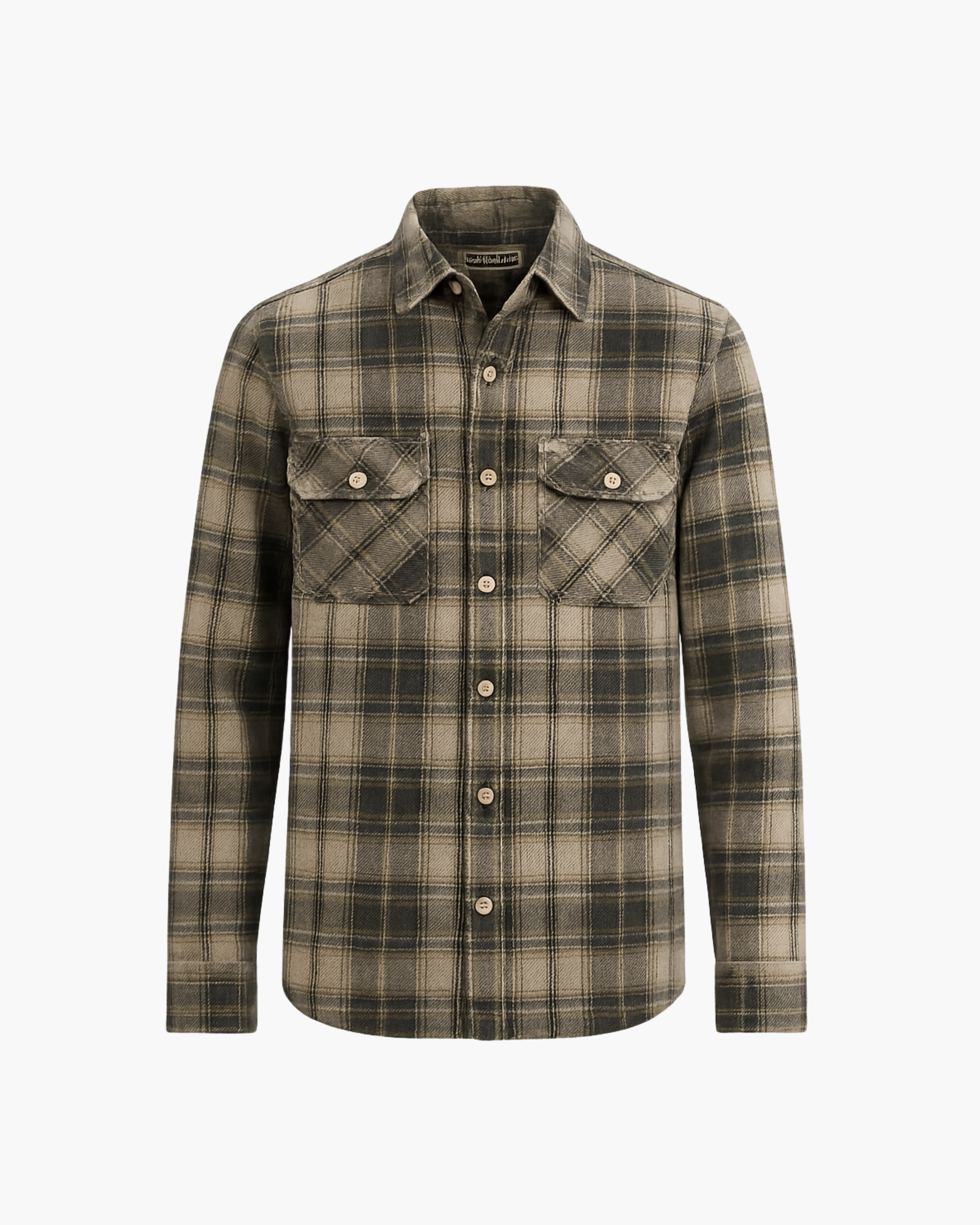 Camisa de Sobreposição em Corduroy Xadrez