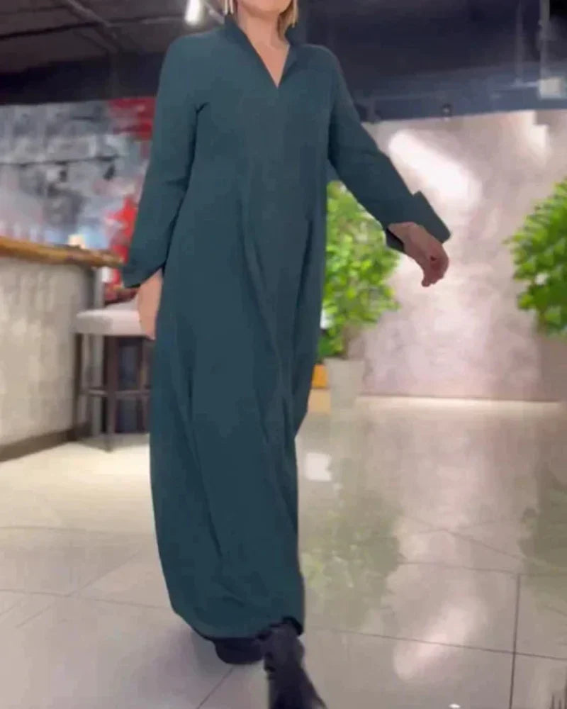 EVITA - VESTIDO LONGO ELEGANTE E CONFORTÁVEL