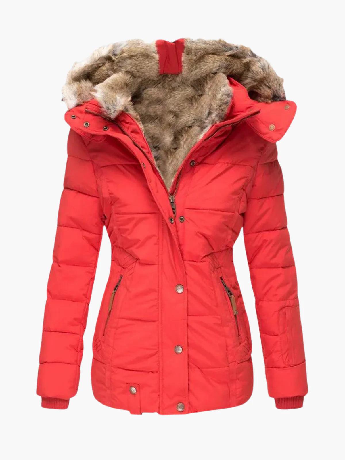 Hanne - Jaqueta de Inverno Forrada com Pelagem