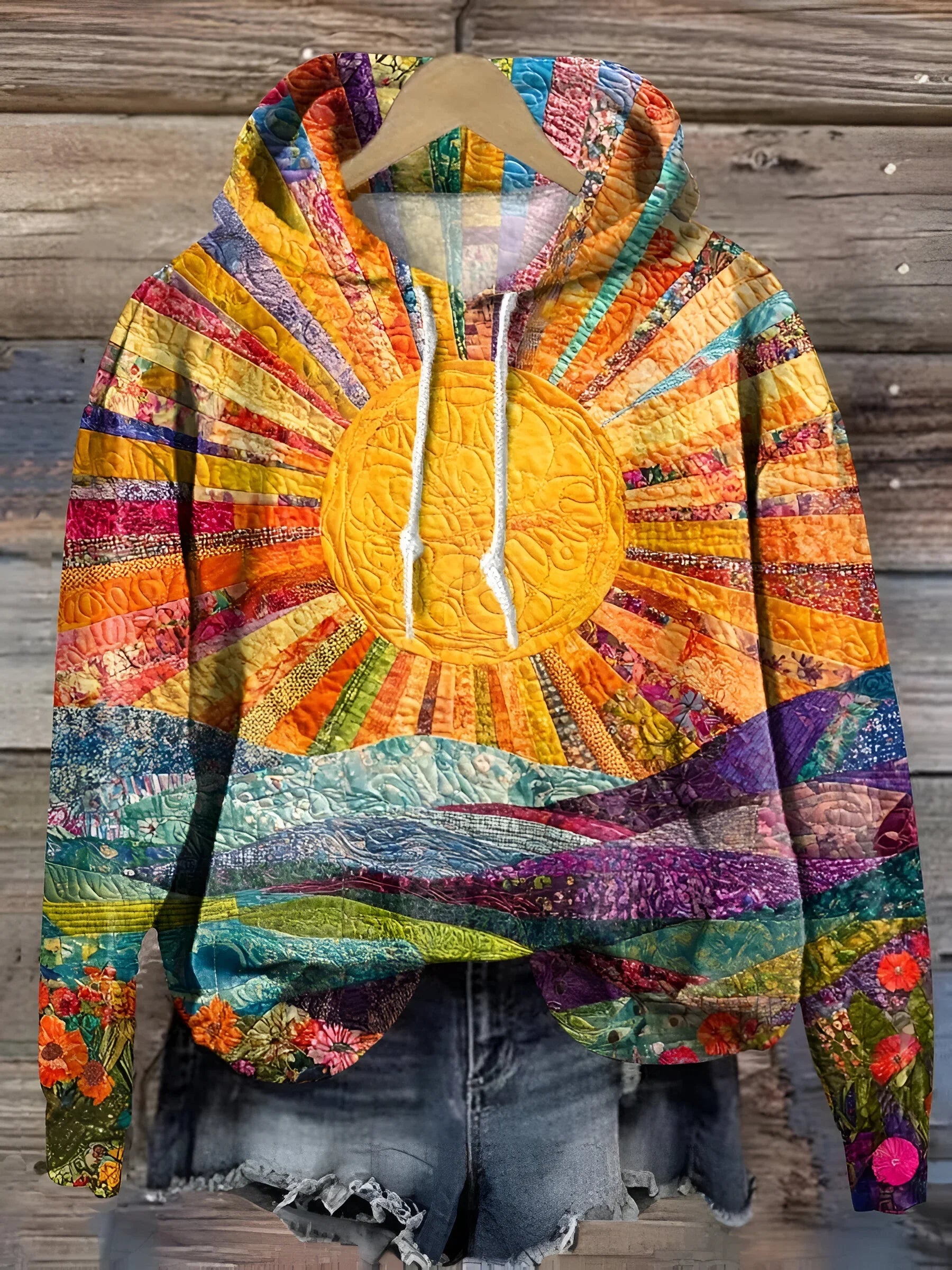 Clara - Hoodie de amanhecer colorido